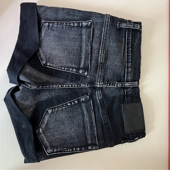 One Teaspoon Black Distressed High Waist Harlets Denim Shorts - Picture 2 of 8